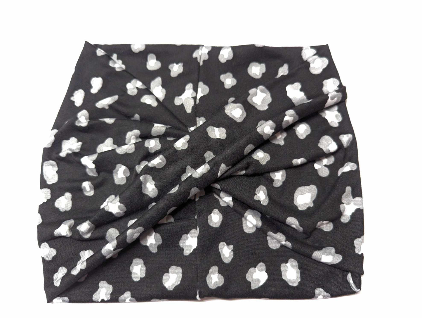 Black White Leopard wide Headband