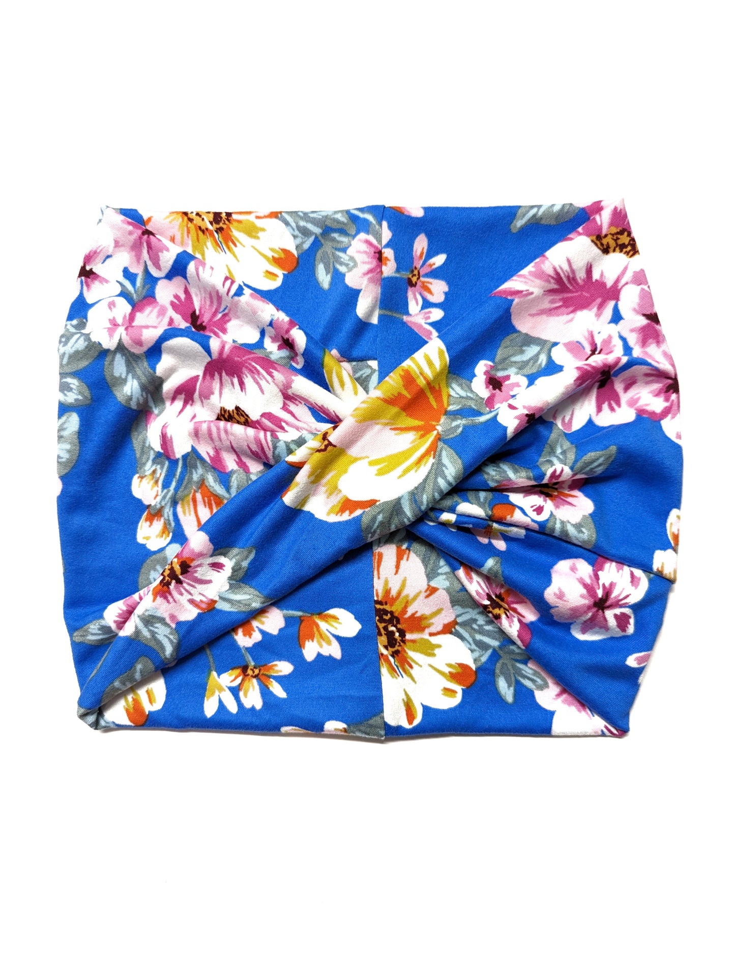Blue Floral wide Headband