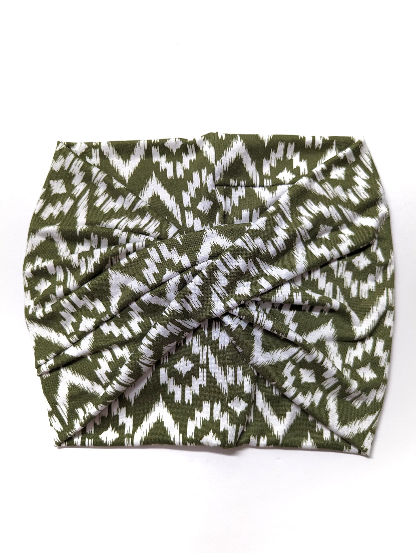 Olive Aztec wide Headband