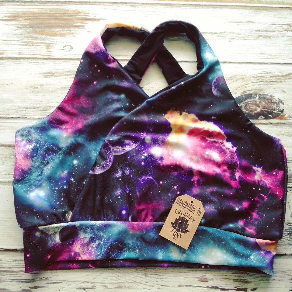 Galaxy Crossover Swim + Yoga Bra - Crunchy Love Co.