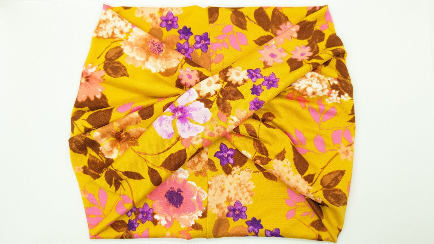 Mustard Floral wide Headband