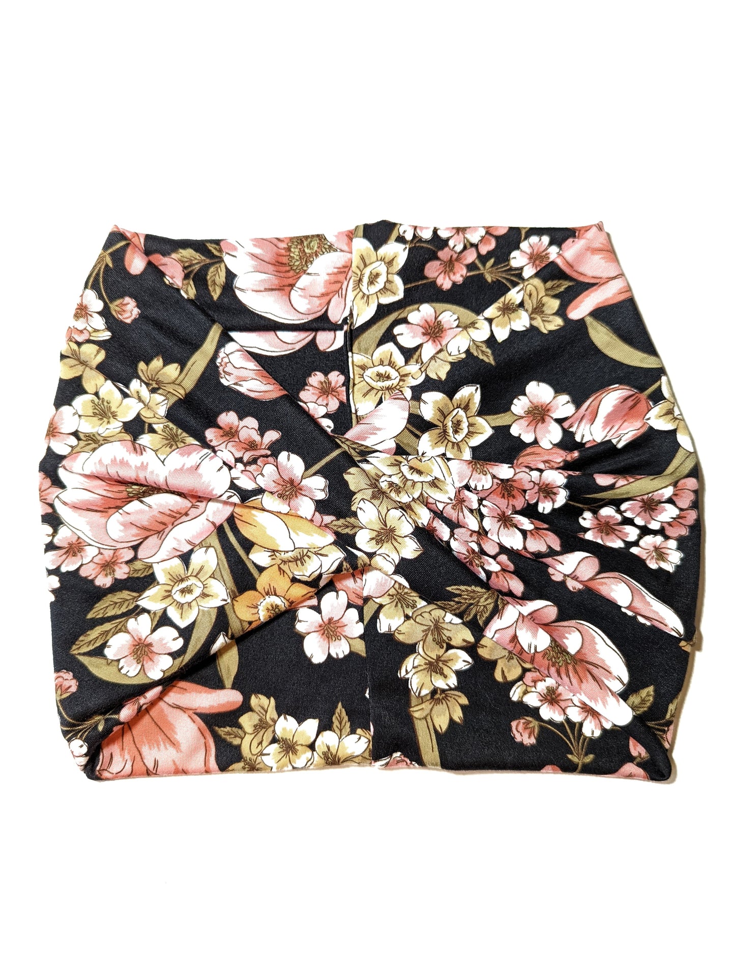 Black Floral wide Headband