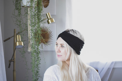 Black wide headband - Crunchy Love Co.