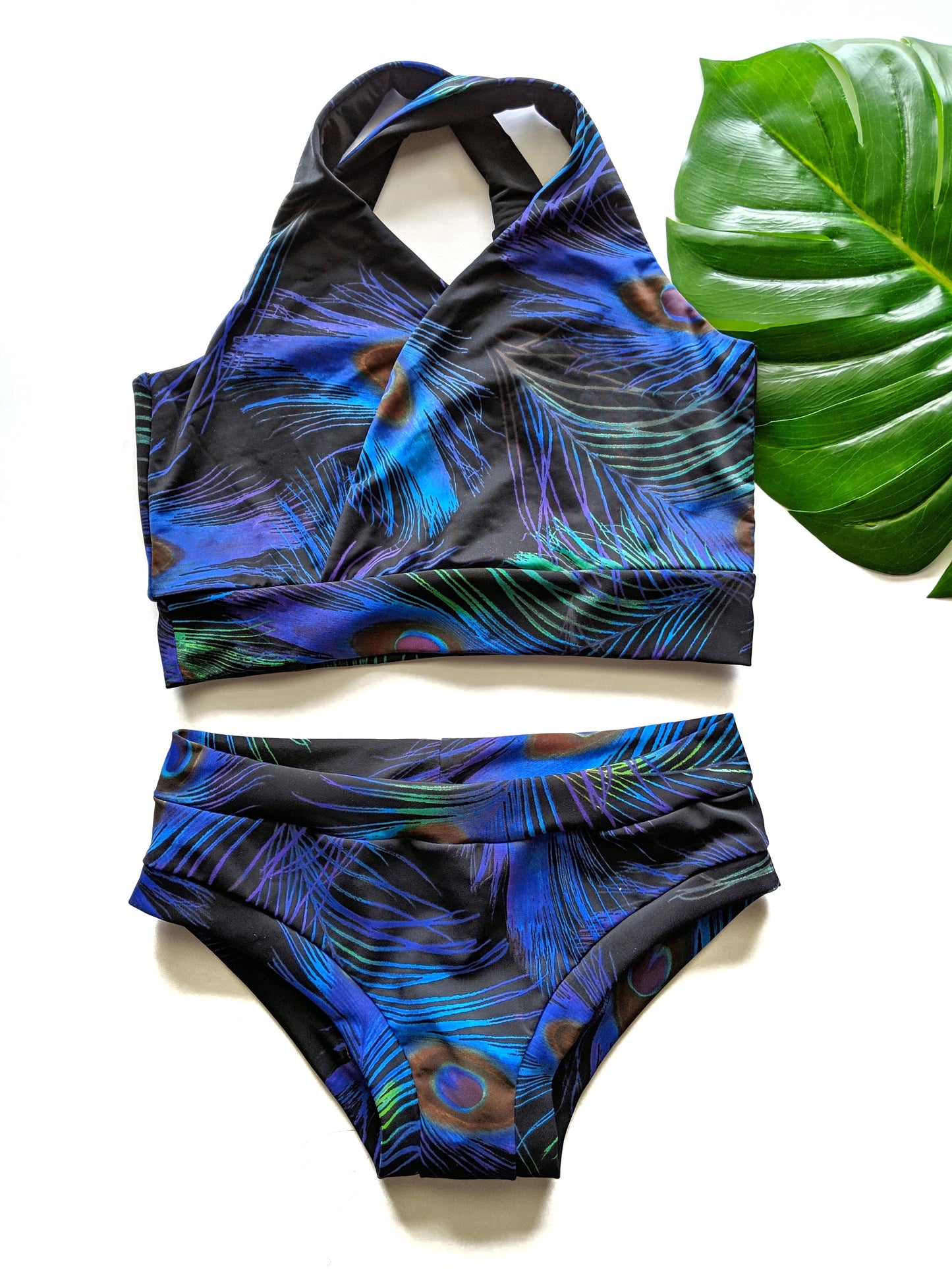 Peacock Top + Bikini Bottom Set - Crunchy Love Co.