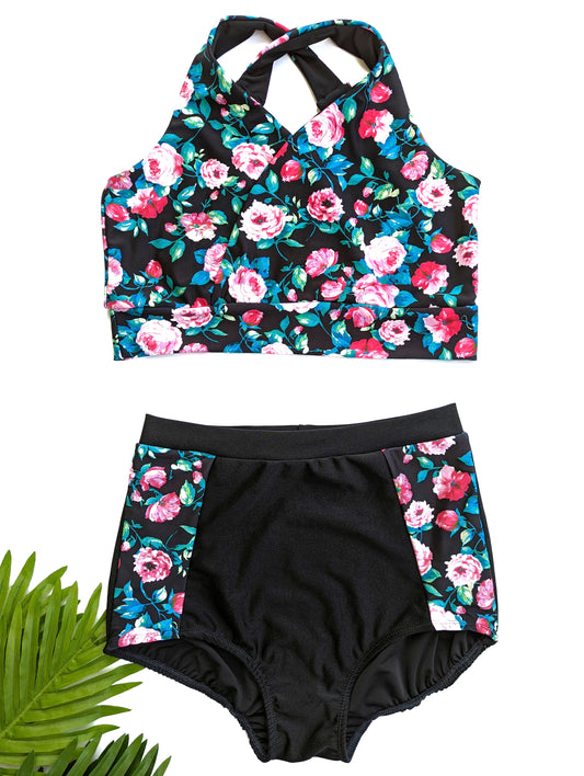 Rose Top + High Waist Bottom Set