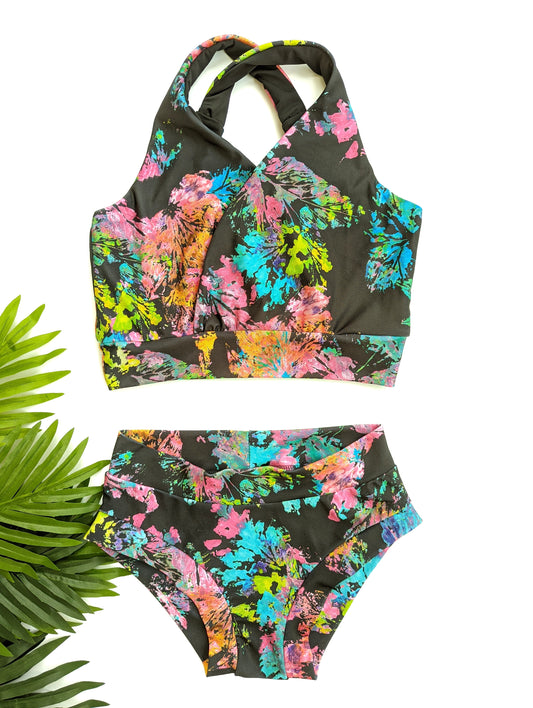 Splatter Top + Bikini Bottom Set