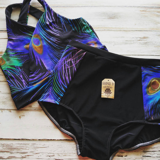 Peacock Top + High Waist Bottom Set - Crunchy Love Co.